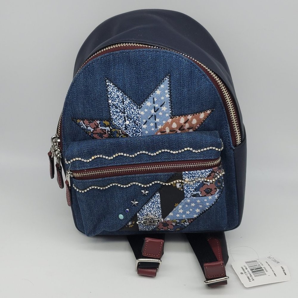 Coach Mini Charlie Backpack with Star Patchwork - Picture 1 of 8